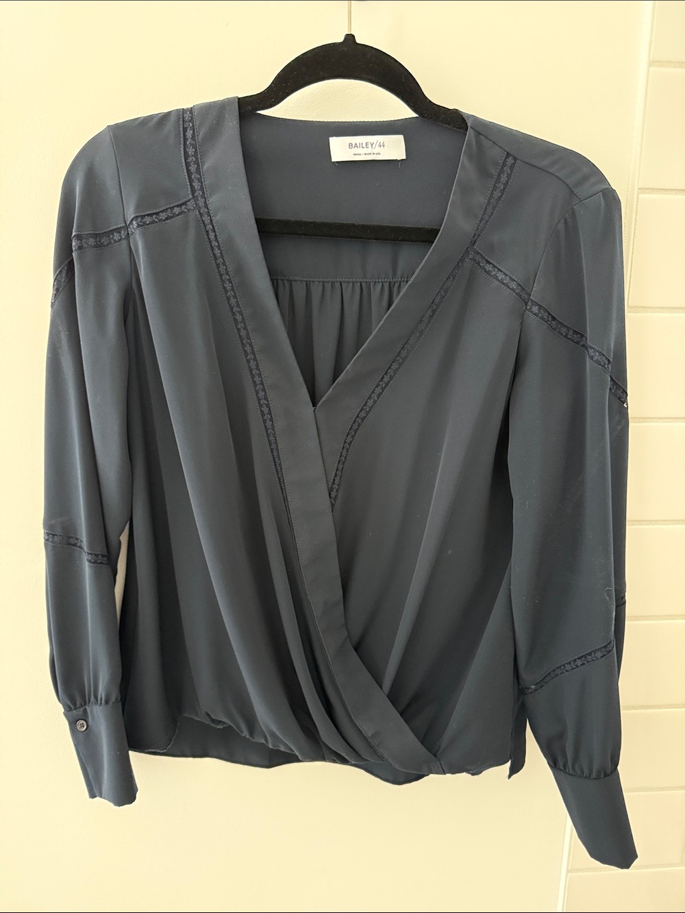 Bailey 44 Navy Wrap Blouse
